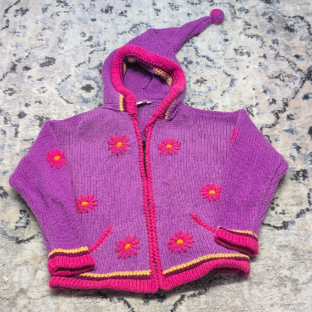 Purple Kids Sweater with Pink Accents